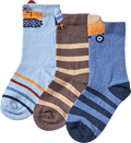 Socken mit Baustellen-3D-Motiven, blau + braun, Gr. 23/26 ALANA