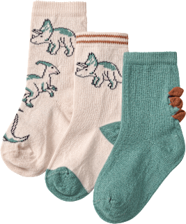 Socken mit Dino-Muster, beige + grün, Gr. 23/26 ALANA