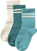 Socken mit Streifen-Muster, blau + beige, Gr. 33/35 ALANA