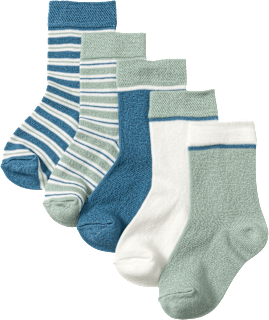 Socken mit Streifen-Muster, grün + blau + weiß, Gr. 23/26 ALANA