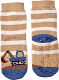 Stoppersocken mit Bagger-Motiv, beige & blau, Gr. 25/26 ALANA