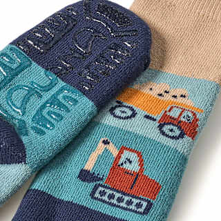 Stoppersocken mit Baustellen-Motiv, blau, Gr. 25/26 ALANA