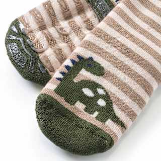 Stoppersocken mit Dino-Motiv, braun, Gr. 19/20 ALANA
