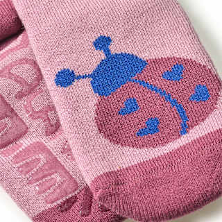 Stoppersocken mit Herz- & Marienkäfer-Motiv, rosa, Gr. 25/26 ALANA