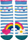 Stoppersocken mit Regenbogen-Muster, blau & rosa, Gr. 25/26 ALANA