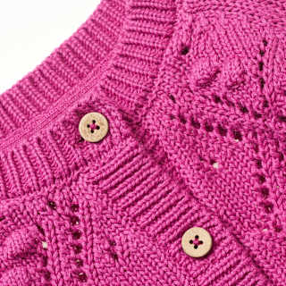 Strickjacke mit Ajour-Struktur, beere, Gr. 68 ALANA