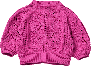 Strickjacke mit Ajour-Struktur, beere, Gr. 68 ALANA