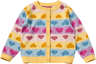 Strickjacke mit Herz-Muster, rosa, Gr. 122 ALANA