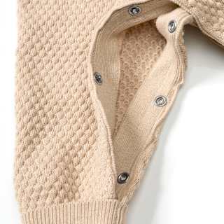 Strickoverall mit Waffel-Struktur & Mitwachsfunktion, beige, Gr. 62 ALANA