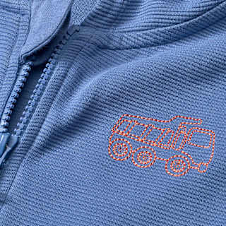 Sweatjacke mit Ripp-Struktur & Truck-Stickerei, blau, Gr. 110 ALANA