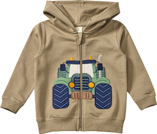Sweatjacke mit Traktor-Applikation, braun, Gr. 110 ALANA