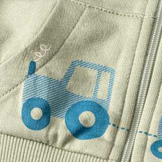 Sweatjacke mit Traktor-Motiv, grün, Gr. 68 ALANA