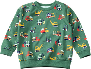 Sweatshirt mit Baustellen-Muster, grün, Gr. 110 ALANA