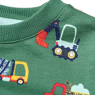 Sweatshirt mit Baustellen-Muster, grün, Gr. 110 ALANA