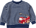 Sweatshirt mit Feuerwehr-Applikation & Ringel-Muster, blau, Gr. 110 ALANA