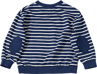 Sweatshirt mit Feuerwehr-Applikation & Ringel-Muster, blau, Gr. 110 ALANA