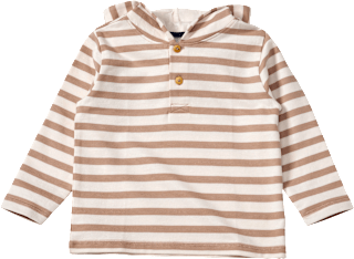Sweatshirt mit Kapuze & Ringel-Muster, beige & braun, Gr. 104 ALANA