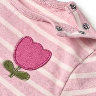 Sweatshirt mit Ringel-Muster & Blumen-Applikation, rosa, Gr. 80 ALANA