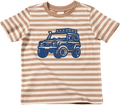 T-Shirt mit Auto-Print & Ringel-Muster, braun, Gr. 110 ALANA