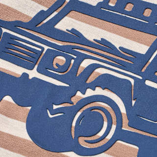 T-Shirt mit Auto-Print & Ringel-Muster, braun, Gr. 110 ALANA