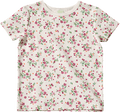 T-Shirt mit Blumen-Muster & Ripp-Struktur, weiß, Gr. 128 ALANA