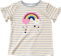 T-Shirt mit Regenbogen-Applikation, blau + weiß, Gr. 110 ALANA