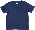T-Shirt mit Waffel-Struktur & Henley-Tasche, blau, Gr. 116 ALANA