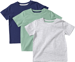 T-Shirts, grau + blau + grün, Gr. 110 ALANA