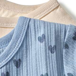 T-Shirts mit Herz-Muster & 3D-Herz-Print, beige + blau, Gr. 104 ALANA