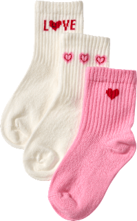 Tennissocken mit Herz-Motiven, weiß + rosa, Gr. 31/33 ALANA