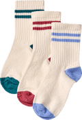 Tennissocken mit Streifen-Muster, blau + lila + rosa , Gr. 31/33 ALANA