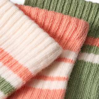 Tennissocken mit Streifen-Muster, grün + rosa + weiß, Gr. 27/29 ALANA