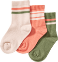 Tennissocken mit Streifen-Muster, grün + rosa + weiß, Gr. 27/29 ALANA