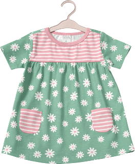 Tunika mit Blumen-Muster, grün & rosa, Gr. 104 ALANA