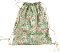 Turnbeutel mit Blumen-Muster, grün & rosa, ca. 32 x 40 cm ALANA