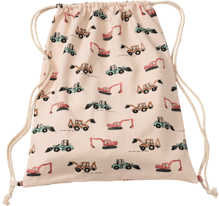 Turnbeutel mit Traktor-Muster, beige, 40 x 32 cm ALANA