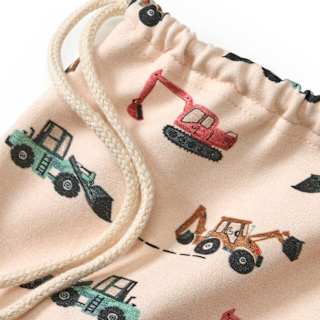 Turnbeutel mit Traktor-Muster, beige, 40 x 32 cm ALANA