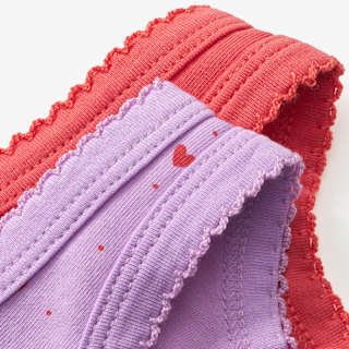 Unterhemden mit Herz-Muster, lila + rot, Gr. 110/116 ALANA