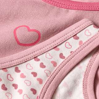 Unterhemden mit Herz-Muster, rosa + weiß, Gr. 98/104 ALANA