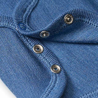 Wickelbody aus Bio-Wolle und Seide, blau, Gr. 62/68 ALANA