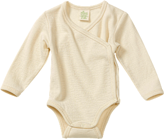 Wickelbody aus Bio-Wolle und Seide, natur, Gr. 50/56 ALANA