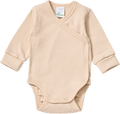 Wickelbody Langarm mit Mitwachsfunktion, beige, Gr. 50/56 ALANA