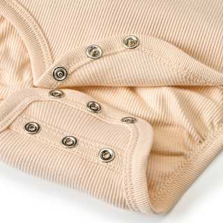 Wickelbody Langarm mit Mitwachsfunktion, beige, Gr. 50/56 ALANA