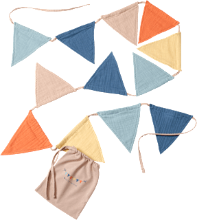 Wimpelkette aus Musselin, blau, 1 St ALANA