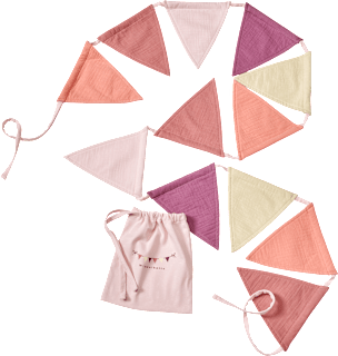 Wimpelkette aus Musselin, rosa, 1 St ALANA
