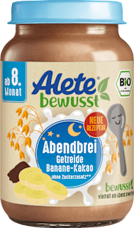 Abendbrei Getreide Banane Kakao ab dem 8.Monat Alete