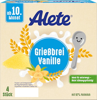 Abendbrei Grieß Vanille ab dem 10. Monat, 4x100g Alete