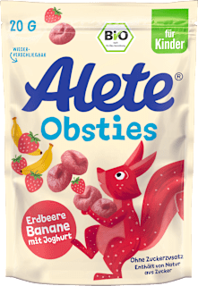 Kindersnack Obsties Erdbeere Banane Joghurt ab 3 Jahren Alete