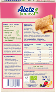 Kindersnack Schnitties Vollkorn Rote Früchte (6x22 g), ab 3 Jahren Alete