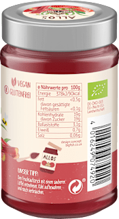 Fruchtaufstrich, Frucht Pur Erdbeere & Rhabarber 75% Frucht ALLOS